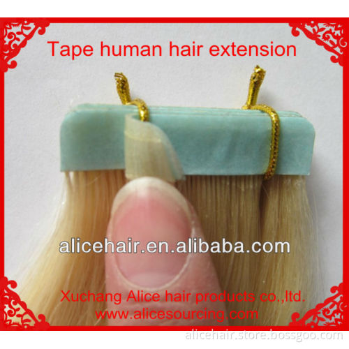 Wholesale price remy tape in hair extension blue tape